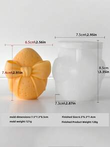 3D硅胶蝴蝶结复活节彩蛋模具 | 适用于石膏、环氧树脂、蜡烛、肥皂 | 情人节和复活节礼物、派对装饰的理想之选，手工爱好者的推荐 - 彩蛋模具 - 查看 7