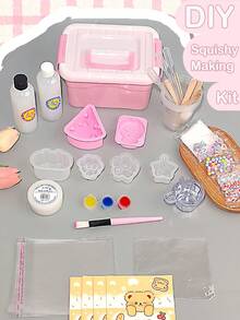 1:1 AB 液态硅胶橡皮泥工艺套装，含 4 个模具，DIY 软萌玩具制作套装，生日/节日礼物，派对小礼物，手工爱好 - set - 查看 3