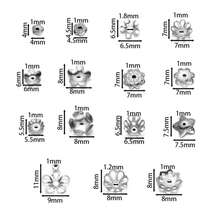 50 unids/lote 15 estilos de tapas de cuentas de flores de hojas de acero inoxidable para fabricación de joyería, tapas de cuentas espaciadoras de costura, accesorios ECSF - 05 - Ver 2