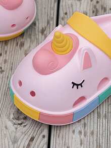 Sepatu Pantai/Kolam Renang/Taman Motif Unicorn Kartun untuk Anak-anak, Sandal Lucu untuk Dalam/Luar Ruangan - Berwarna merah muda - View 10