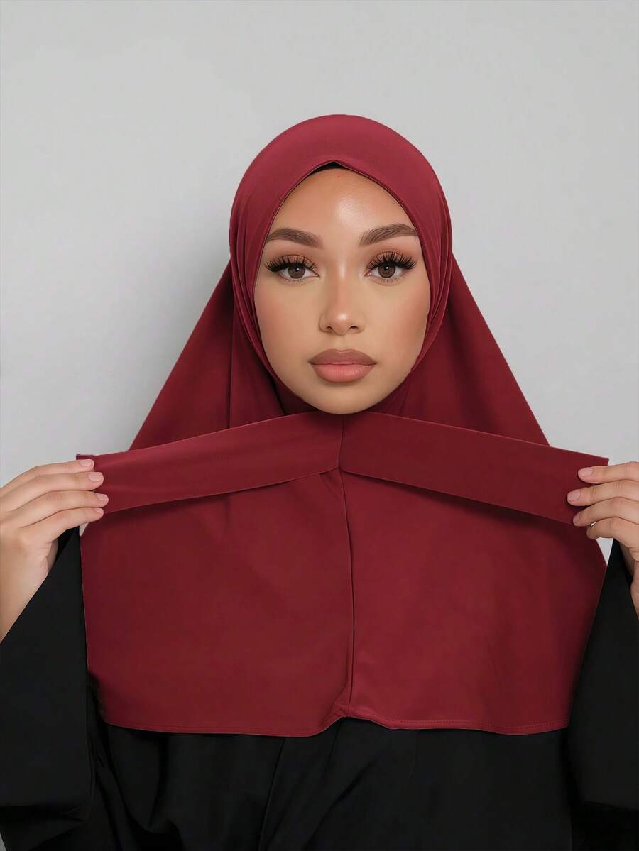 1pc Fashionable Casual Elegant Instant Hijab Cap, Classic Minimalist Style, Soft & Breathable Jersey Fabric, Versatile For Daily Life, Festivals, Prayers,Beach,Holiday