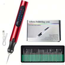 USB Rechargeable Cordless Engraving Machine Portable DIY Rotary Engraver For Jewelry Wood Glass Stone Carving With Comfortable Grip & High Efficiency - Red - View 2