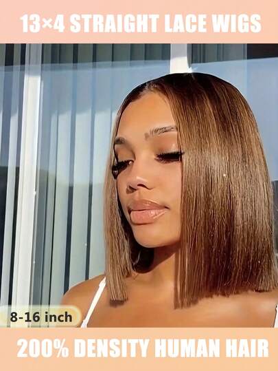 200% Natural Wig - 13x4 Clear Lace Front, Feels Like Real Hair! Glueless Elegant Short Bob Wig For Women Brown Perfect For Women, Gifts & Daily Wear Concerts, Cosplay, And Theme Parties, Wig Natural Black Basic Style Easy To Wear Human Hair For Women Short Perfect For Daily Wear & Styling,Bob Wig Human Hair Wig For Women Straight Short Bob Wigs Perfect For Daily Wear, Parties, Birthdays & Valentine's Gift