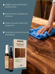 jakehoe Magic Wood Scratch Repair Spray - Instant Furniture Polish & Floor Restorer, Deep Moisturizing To Prevent Cracking, Waterproof High Gloss Shine For Cabinets Tables Chairs, Remove Grease & Water Spots, Dust Resistant, Non-Greasy Beeswax Alternative, - Liquid - View 4