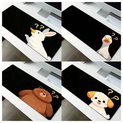 This 1PC Cute Duck-Themed Mousepad Features An Extra-Large Question Mark Duck Design And Is An Extended Rubber Mousepad Suitable For Offices, Homes, And Gamers.