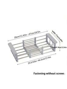 1PC Multifunctional Space-Saving  Stainless Steel Retractable Drainage Basket, Kitchen Sink Collapsible Drainer Rack, Fruit Vegetable Washing Storage Basket For Home Kitchen Countertop Apartment RV Daily Use - 彩色 - 查看 13