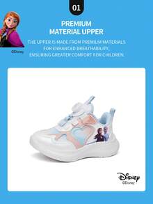 Disney 1 đôi giày thể thao trẻ em chủ đề Frozen, bao gồm giày công chúa Elsa, công chúa Anna và công chúa Arendelle, thích hợp cho sinh hoạt hàng ngày, các hoạt động thể thao ngày lễ và ngoài trời. Thoải mái, đế chống trơn trượt, thoáng khí. - Hồng - Xem 3