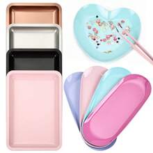 Jewelry Tray Nail Tools Heart-Shaped Storage Tray Cosmetic Tray Metal Plate - Multicolor - View 2