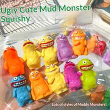 1个2026新款丑萌可捏泥怪玩具，搞笑恶搞礼物，减压丑萌玩意儿，生日、节日、圣诞礼物的完美之选 - 彩色 - 查看 4