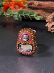 Customized Rhinestone Electronic Ring Counter, Elastic Finger Ring Portable Counter, Convenient Electronic Rosary Beads, Decorative And Practical Tool For Praying Count, Customer Flow Count, Sports Count, Fishing-Golf Count, Holiday Gifts - Multicolor - View 2