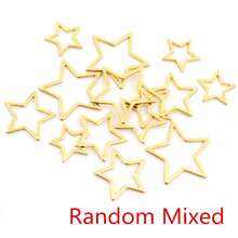 20pcs Stars Charm Stainless Steel Frame Pendant Open Bezels Hollow Pressed Resin Frame Mold Bezel DIY Jewelry Making - Pentagram - View 3