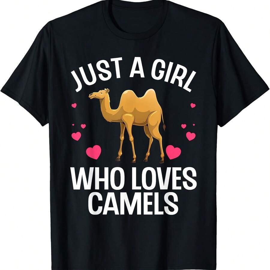 Camiseta divertida con diseño de camello para mujeres, niñas y niños. - Negro 5 - Ver 1