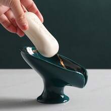 1pc Ceramic Soap Dish, Luxury Nordic Style Bathroom Hotel Home Draining Soap Holder, Modern Minimalist Soap Tray - Transparent-Soap Box - View 4