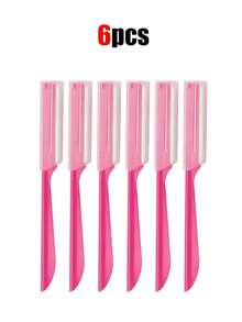 12/6/3/1 件套眉毛修剪器套装，多功能眉毛修剪器，带保护盖，剃须刀，卸妆脱毛工具，体毛修剪器，去角质磨砂器，不锈钢锋利眉剪带精密护罩，银色，适用于眉毛、唇部和腿部，温和有效，眉毛美容工具套装，防刮眉毛修剪器，高级眉毛剃刀刀片，专为初学者男士设计 - 玫紅色 - 查看 8