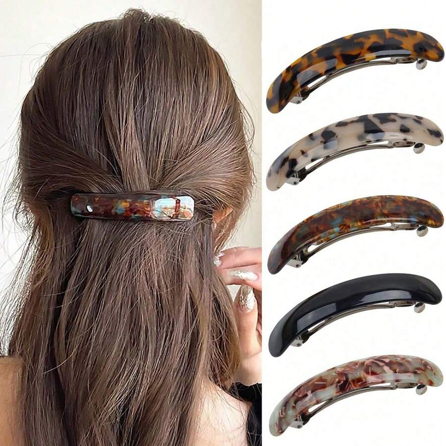 Retro Pattern Hair Clips - Sturdy Hair Clips To Fix Hairstyles, Suitable For Half-Up And Ponytail Styles, Adding Eternal Elegance To Daily And Office Looks - Multicolor - View 1