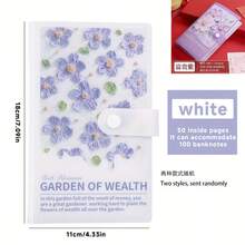 1pc Wealth Garden Coin Collection Book, (Outer Shell PVC + Inner Pages PP), Double-Sided 50 Sheets, Can Store 100 Antique Coins - Multicolor - View 6
