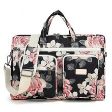 Canvaslove Muti-Pockets Laptop Briefcase Shoulder Bag,Rebound Bubble Cushioned Fits 15.6 Inch-16 Inch Laptop (Pink Rose) - MulticolorFloral - View 1
