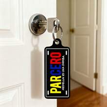 1个哥伦比亚城市名称元素双面UV印刷钥匙扣,男女通用时尚配饰包包挂饰钥匙圈 - 彩色 - 查看 6