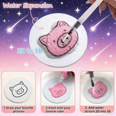 3 tamaños de papel texturizado de espuma mágica con formas de círculo, corazón y flor, tablero de pintura de esponja de agua, manualidades DIY, pequeñas y divertidas artes y manualidades de papel para actividades creativas, kit de pintura texturizada de espuma mágica, increíble set de pintura texturizada 3D, almohadilla de dibujo con textura esponjosa, bolígrafo de dibujo de burbujas, papel de dibujo 3D