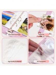 A5 Loose-Leaf Card Collection Album, PU Leather Loose-Leaf Binder Cover With Magnetic Clasp, For Organizing Trading Cards - Multicolor - View 5