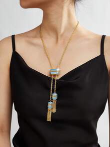 Mgyi 金色铜质时尚高端复古女士手链，18K镀金优雅方形设计，适合尼日利亚、迪拜、中东、沙特阿拉伯等地，可用于新娘婚礼、日常佩戴、结婚纪念日礼物、万圣节礼物等。 - PXL-220 - 查看 3