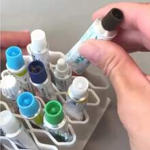 Ointment Holder Desktop Ointment Stand Silicone Material Cosmetics Storage Rack Pen Holder Home Ointment Compartment Organizer - Black - View 11