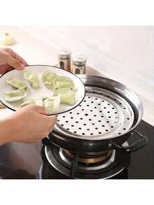 1pc Stainless Steel Steamer Rack With Detachable Legs, Home Steamer Pot Accessory With Separate Water Tray, Suitable For Various Pot Sizes, For Steaming Buns, Bread, Dishes, Applicable To Home Kitchen, Open Flame Stove, Induction Cooktop - Multicolor - View 4