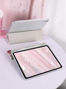 1 件装网格爱心蝴蝶结彩绘平板电脑保护套，适用于 iPad 10/11/10.2/10.5/Air4/Air5/10.9/Pro11/Air 11 英寸 (M2)-2024/Pro 11 英寸 (M4)-2024/iPad Air 11 英寸 (M3) 2025/iPad (A16) 11 英寸第 11 代 2025/Mini6/Mini7/Air1/Air2/9.7/Tab A8 10.5 英寸 2022，可爱/优雅/创意设计，内置笔槽，三折支架，磁吸式睡眠/唤醒功能。 - 彩色 - 查看 6