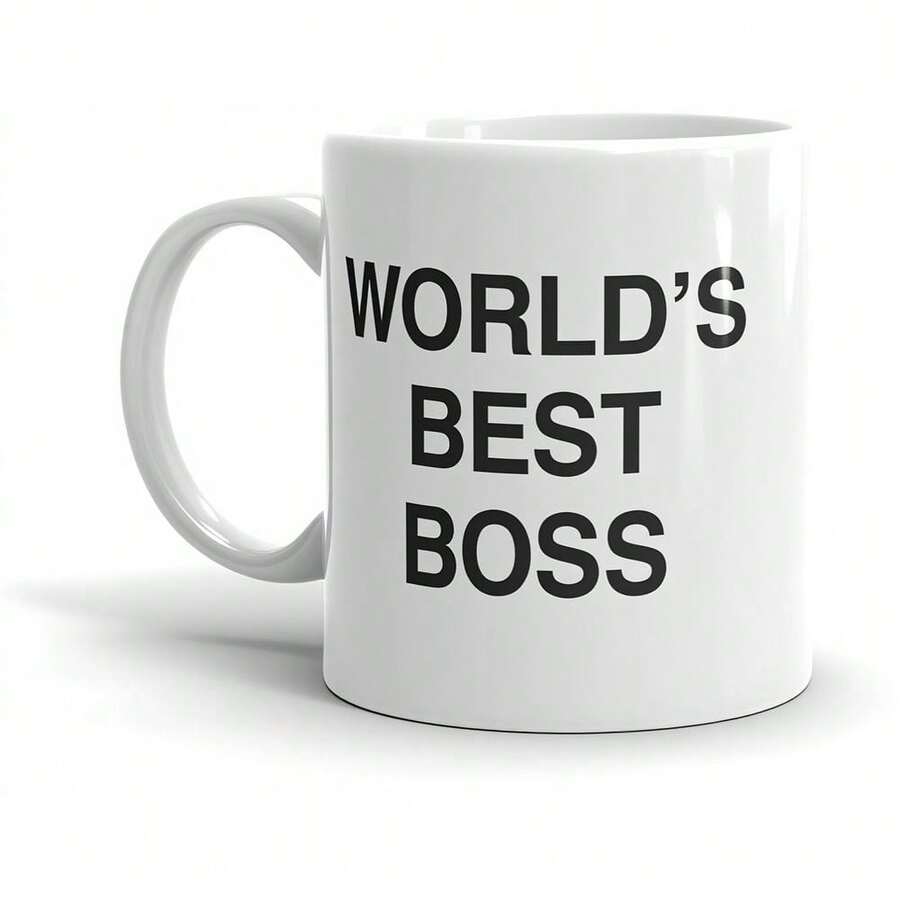Ceramic Coffee Mug White World's Best Text Design Office Bosses Workday Use - 11oz1pc - 查看 1