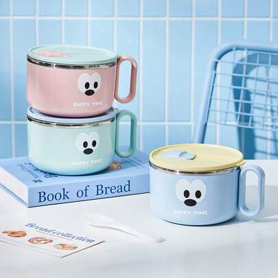 多功能不锈钢饭盒，带盖和密封沥水碗，适用于方便面、拉面、沙拉、乌冬面等，大学宿舍必备，可沥水，学生饭盒，带通风孔，学生饭盒，适合厨房和户外露营。