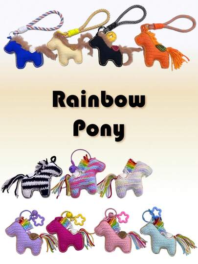 1pc Handmade Crocheted Horse Pendant. Suitable To Wear During Your Zodiac Year, Also A Great Decorative Choice. Perfect As A Small Party Favor Gift.