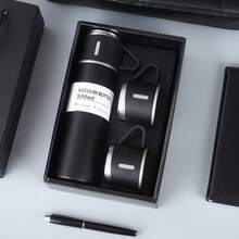 1 Set 3-Piece Stainless Steel Vacuum Insulated Tumbler - 500ml/16.9oz Vacuum Flask With Removable Lid & Sleeve, Ideal For Coffee, Hot & Cold Drinks, School & Office - Multicolor - View 10