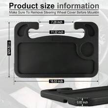 2-In-1 Car Auto Steering Wheel Desk For Eating, Drinking, And Laptop Use, Multipurpose Vehicle Interior Travel Essential, Portable Car Desk For Work And Leisure, Universal Fit For RV, SUV, Truck, Car Interior Accessories For Road Trips, Office On-The-Go, And Travel Convenience - Car Steering Wheel Tray - 查看 2