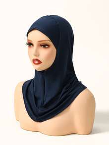 1 ou 2 unidades de touca feminina com zíper e aba, cor sólida, macia e de alta qualidade, em seda de leite, ideal para mulheres muçulmanas, adequada para hijab e abaya. - Multicolorido - Ver 14