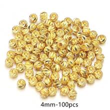 100-20pcs/Pack Copper Textured Round Spacer Beads 3-8mm, Exquisite Bracelet Necklace Jewelry Making Loose Beads, DIY Craft Supplies - Twill Copper Beads - View 11