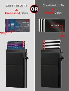 铝合金防盗银行卡夹钱包迷你钱包男女生日/情人节/父亲节礼物旅行返校钱包钱包卡包钱包钱夹 - 藍色 - 查看 4