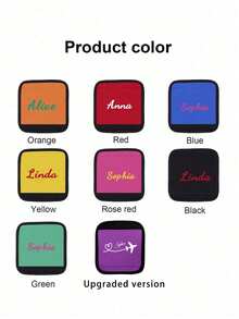 14x15cm Customizable Luggage Handle Wrap With Name Text, Personalized Luggage Handle Packaging Strap, Available In Orange/Red/Blue/Yellow/Pink/Black/Green, Great Gift For Mother's Day, Easter, Valentine's Day, Birthday - Multicolor - View 8