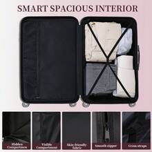 YSTYLE 3/5 Piece Hardside Luggage Set (12, 18, 20, 24, 28 Inch), With Scratch-Resistant And Impact-Resistant ABS Shells, Spacious Design And Four 360-Degree Spinner Wheels - Red - View 7