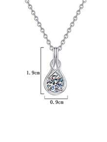 BLOVEMEE 1件优雅奢华925纯银1克拉6.5毫米莫桑石项链，适合女性日常佩戴、派对、节日、情人节、圣诞节、结婚纪念日等场合，是闪耀夺目的女士珠宝礼物。 - XL0067M - 查看 3