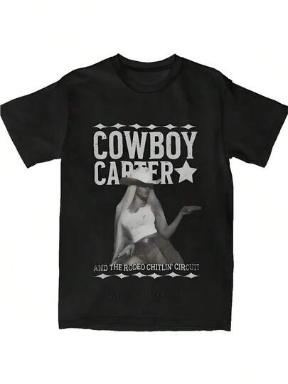 Beyonces Cowboy Carter Graphic Tee Unisex Black Cotton TShirt Funny And The Good Chillin Circuit Design vacation outfits women