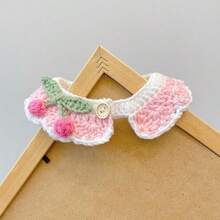 Handmade Cute Pet Scarf, Dog Accessory, Cherry Collar, Cat Scarf, Dog Bib, Crocheted Yarn, Soft And Adjustable Material - Multicolor - View 4