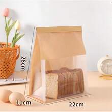 Window-Opening Transparent White Kraft Paper Bags, Household Baking Food Sealed Bags, Wire-Edged Sealing Toast Bread Bags - Multicolor - View 11