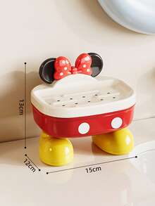 Disney Mickey/Minnie Cartoon Soap Dish - Drainable Soap Holder For Bathroom Countertop Home Use - Color - View 9