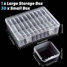 1 hộp đựng đồ bằng nhựa trong suốt 28/30/45/56 ngăn, hộp đựng trang sức, hộp đựng đồ thủ công, hộp đựng đồ đa năng để bàn dùng đựng bông tai, nhẫn, trang sức, phụ kiện làm móng, trang trí phòng, túi xách, túi mỹ phẩm, bàn trang điểm, đồ dùng du lịch, đồ trang điểm, đồ dùng sắp xếp, đồ dùng lưu trữ, đồ dùng cần thiết khi đi du lịch. - Trong sáng - Xem 12