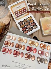 XEIJAYI 12 Colors Gel Polish - Semi-Solid Nail Polish Suitable For DIY Manicure, Korean Nail Art, High Saturation Shimmery Gel For Nail Salons - 彩色 - 查看 4