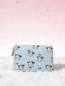 1pc New Cow Pattern Card Holder, Women's Delicate High-End Compact Large Capacity Multi-Card Slots Cute Card Case Wallet - Multicolor - View 12