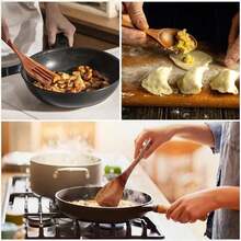 5pcs Premium Natural Boxwood Cooking Utensils, Spatula Suitable For Kitchen, Christmas Gift, Holiday Items - Natural Wood Color - View 4