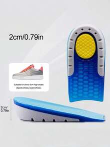 1 Pair Blue Hidden Heel Inserts, 3 Height Adjustable - Blue - View 7