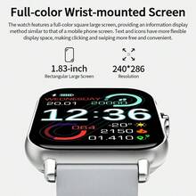 DESERTCAT Smart Watch (1.83-Inch Full Touch) – Message Notifications, Call Answering Support, Sports Pedometer, All-Round Health Monitoring, Works WithiPhone & Android Phones, Alloy Case + Silicone Strap, Great Gift Choice For Birthdays & Holidays - Apricot - View 4