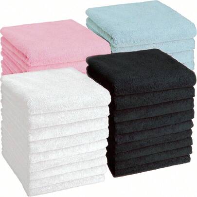 9pcs Premium Face Towel Set - Quick Dry - Ultra Soft Coral Fleece, High Absorbency - Multipurpose, Can Be Used As Bath Towel, Spa Towel, Face Towel, Finger Towel